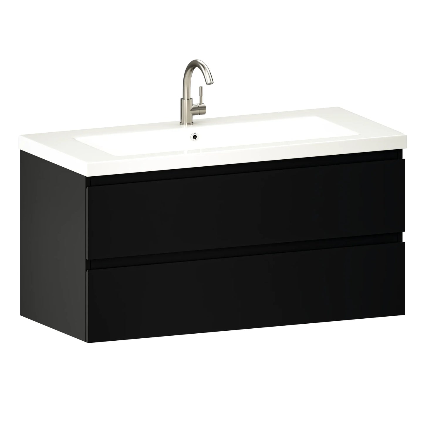 Mueble de baño Sena - 100cm - Negro Mate - Lavabo blanco