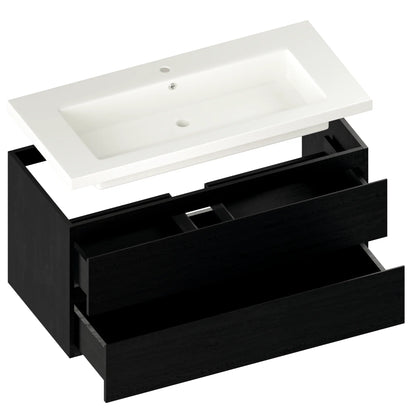 Mueble de baño Sena - 100cm - Roble Negro - Lavabo blanco