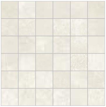 Mosaico blanco tipo loft de 5x5 sobre una cuadrícula de 30x30