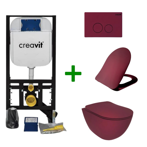 Creavit complete toilet set - Berry