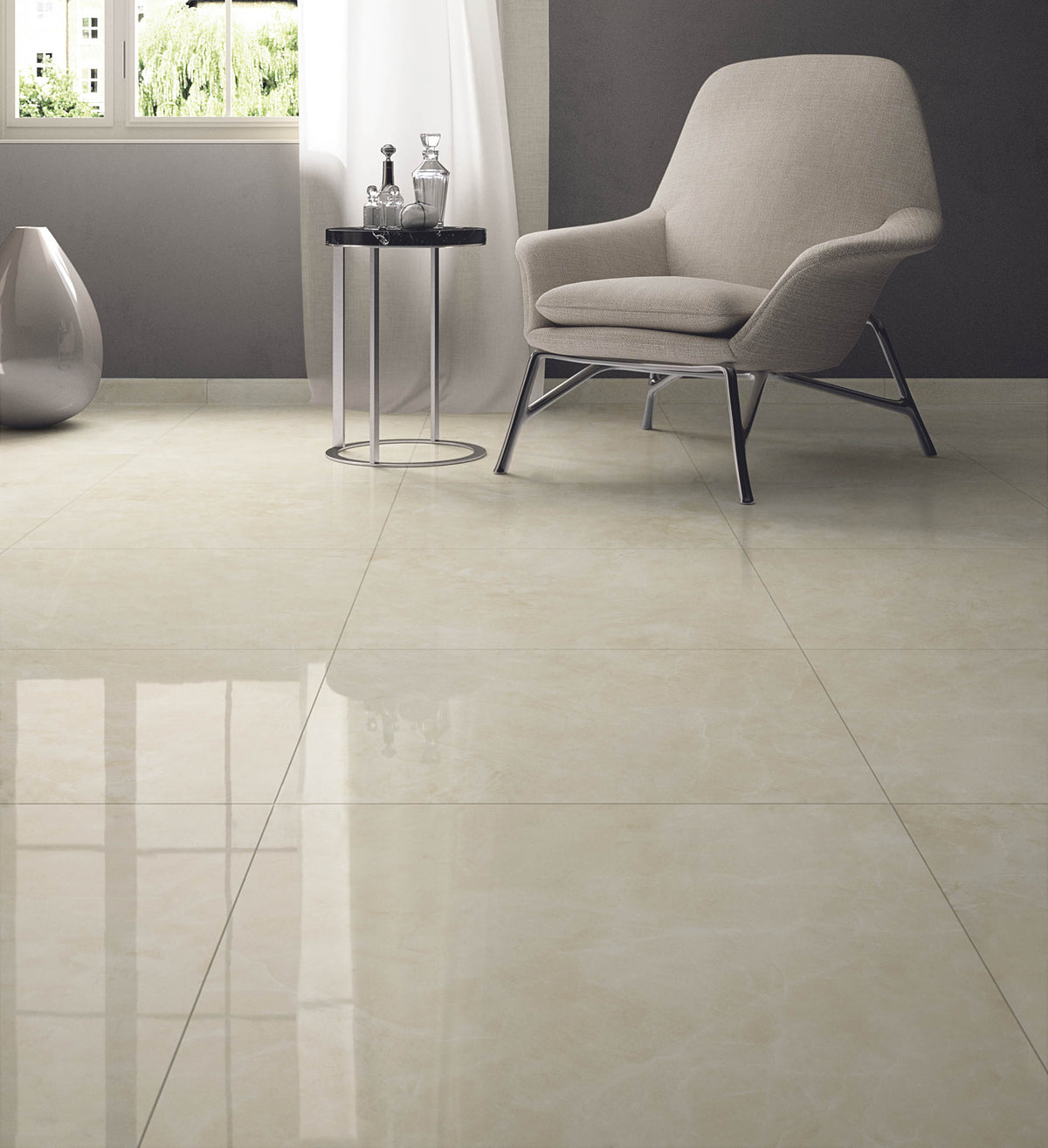 Vloer- en wandtegel Divina Crema gepolijst 60x120 rett - foto 4
