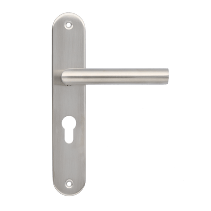 Deurklink Volano in RVS met cilindergat 55 mm