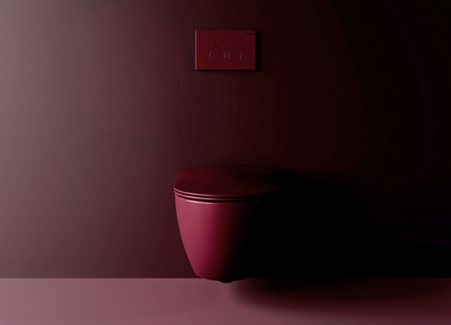 Creavit Design Hangend Toilet - 35.3x51cm - Spoelrandloos - Berry - WDtegels
