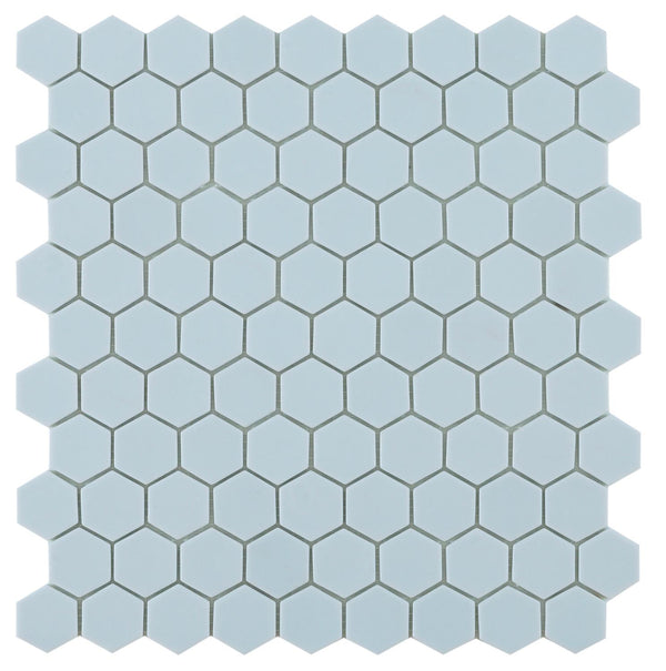Mosaico hexagonal azul claro de Goof 3,5x3,5cm