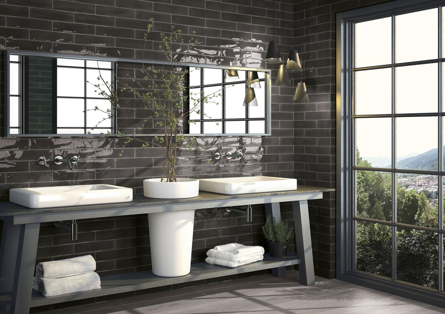 Wandtegel Opal Black glans 7,5x30 - WDtegels