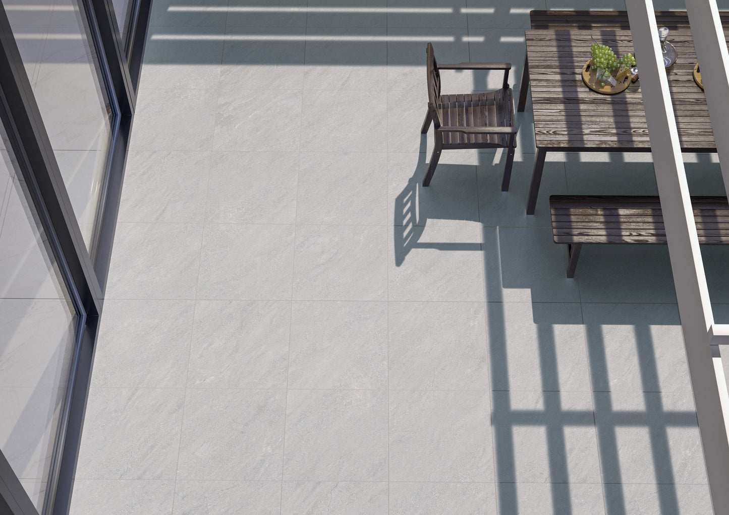 Terrastegel Kliff Pearl 60x60 rett 20mm