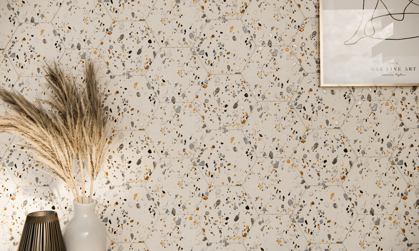 Floor tile Gobi Nude hexagon 20x24