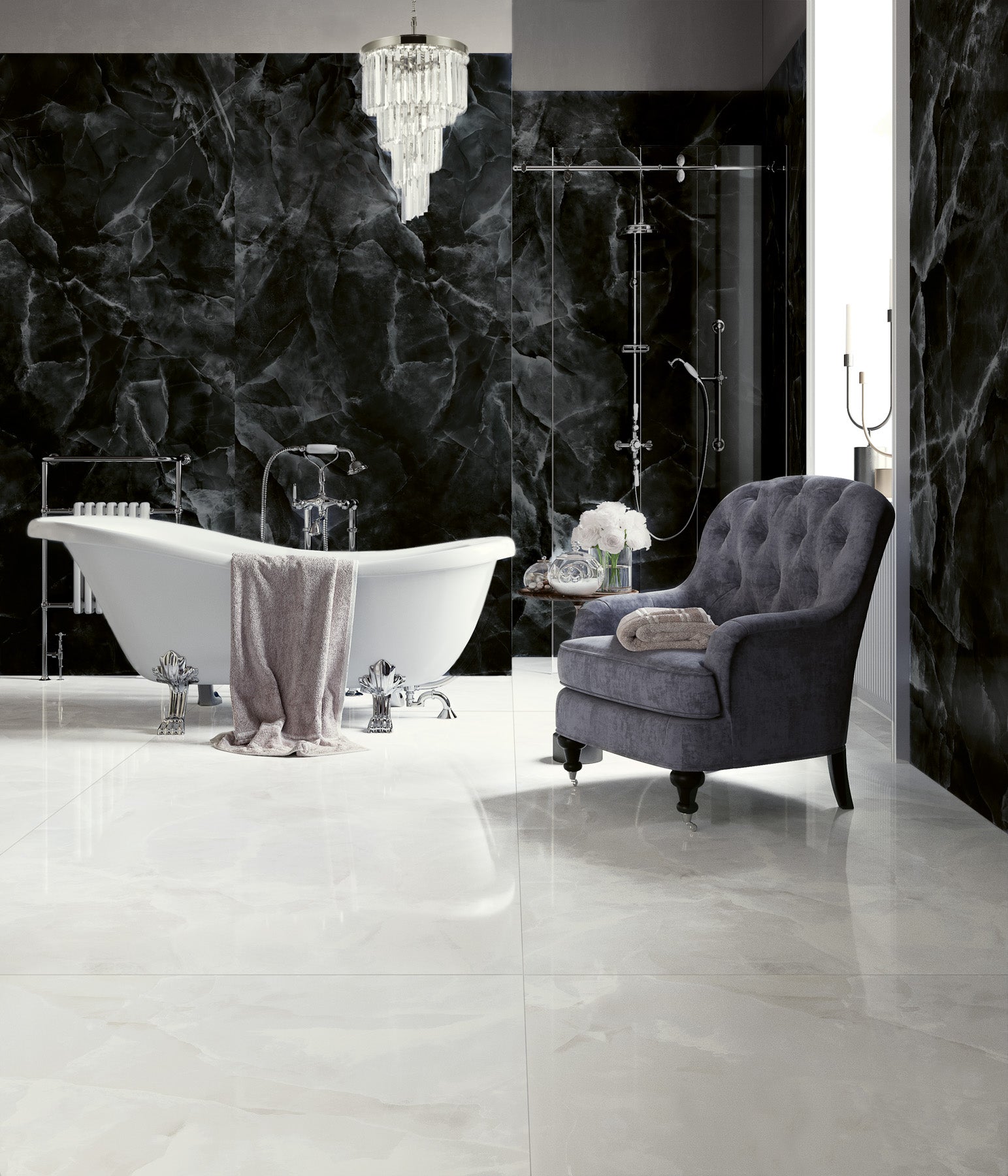 Vloertegel Onyx White pulido 120x120 rett - WDtegels