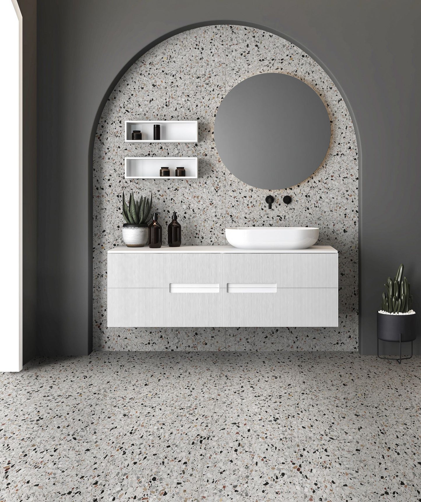 Vloertegel Medley terrazzo White 120x120 rett - WDtegels