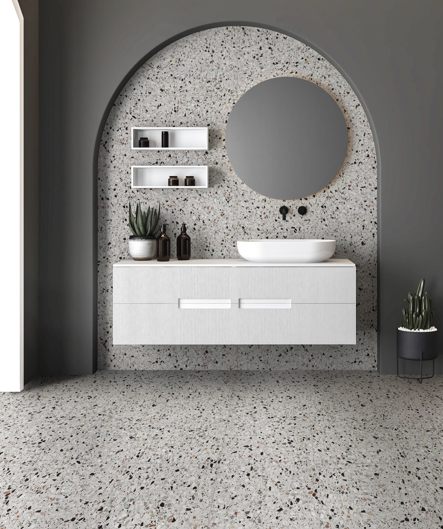 Vloertegel Medley terrazzo White 120x120 rett - WDtegels