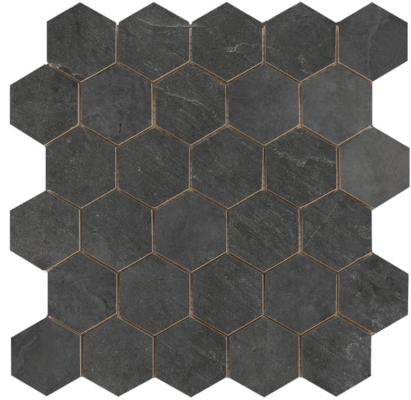 Statale Black hexagon mozaiek op net van 26,3x27,4