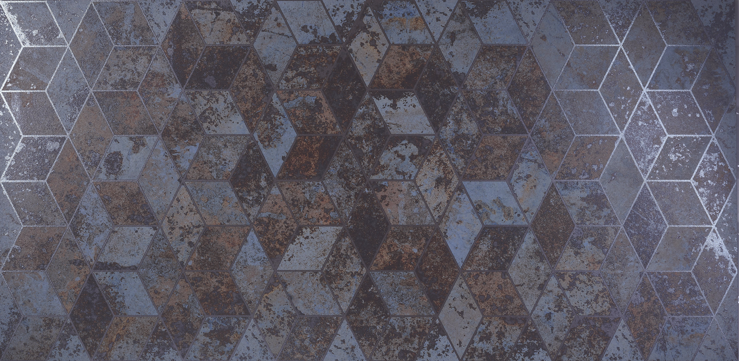 Vloertegel Maya Azul decor metal 59x120 rett - WDtegels