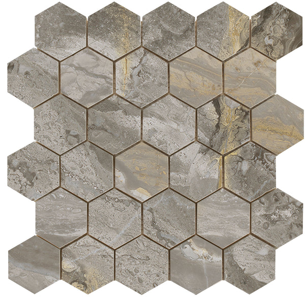 Luxury hexagon mosaic Nature polished 26.3x27.4