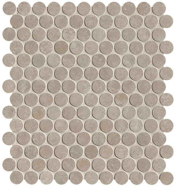 Nobu Grey round mosaico 2,2cm rond op net van 29x32,5