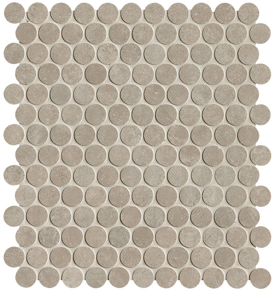 Nobu Grey round mosaic 2.2cm round on net of 29x32.5