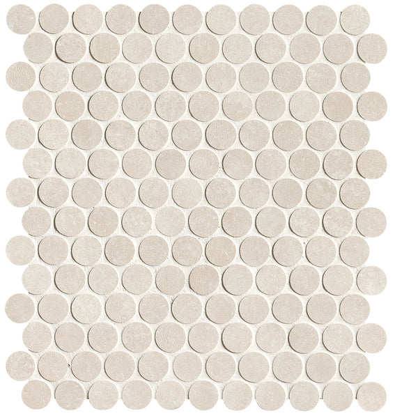 Nobu White round mosaic 2.2cm round on net of 29x32.5