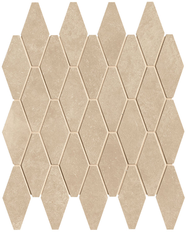 Nobu Beige rombi mosaico 5x11,5 rond op net van 31x35,5
