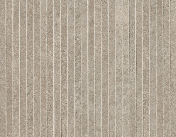 Nobu Grey tiras mosaico 1x24 redondo sobre malla de 24x30,5