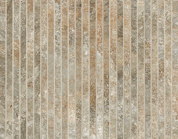 Nobu Slate mosaic tiles 1x24 round on a net of 24x30.5