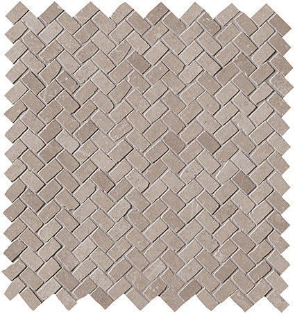 Maku Nut spine mosaic mat antique 1.3x2.3 on mesh