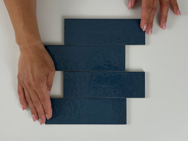 Wandtegel Kalma Deep Blue 6x18,6 glans