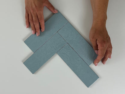 Kalma Powder Blue 6x18,6 glans - WDtegels