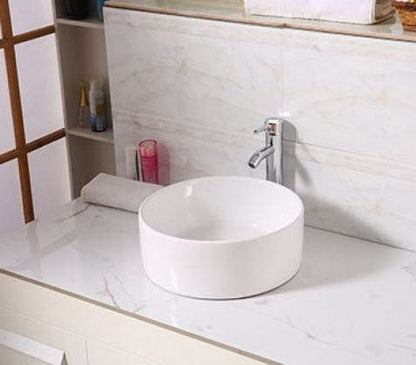 Lavabo cilíndrico Lorens 40x40x15cm Blanco