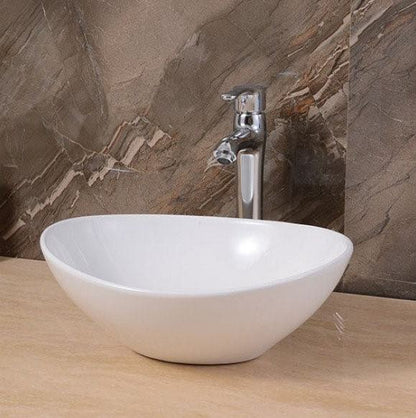 Lorens Oval Washbasin 40x33x14.5cm White