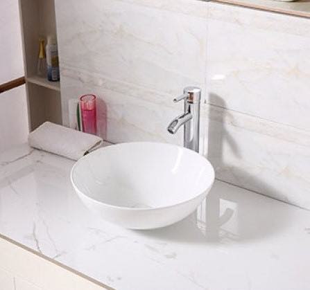 Lavabo Lorens sobre encimera redondo 40x40x13,5cm blanco