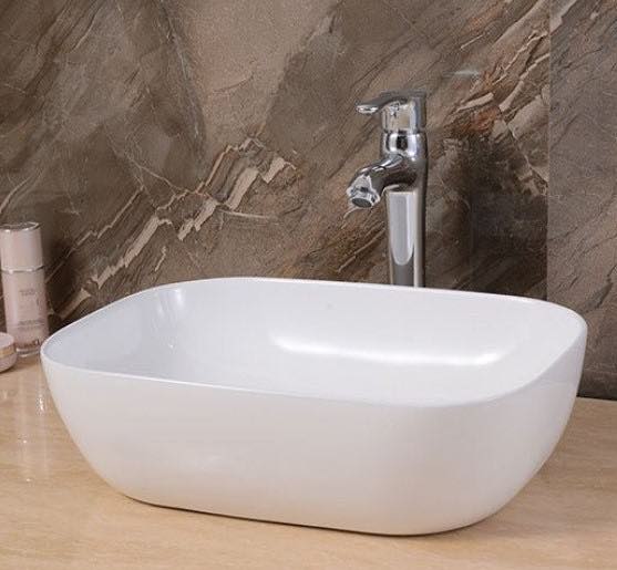 Lorens Rectangular Washbasin 45.5x32.5x13.5cm White