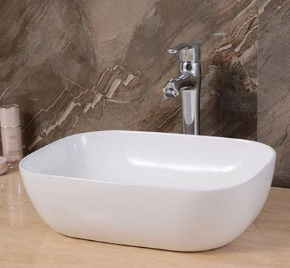 Lorens Rectangular Washbasin 45.5x32.5x13.5cm White