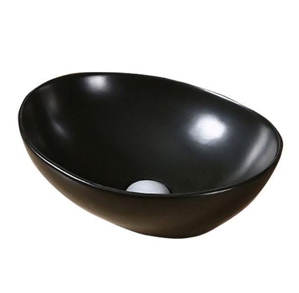Lavabo sobre encimera ovalado Lorens 40x33x14,5cm Negro Mate