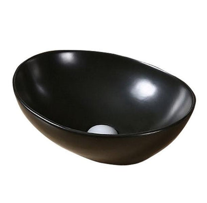 Lavabo sobre encimera ovalado Lorens 40x33x14,5cm Negro Mate