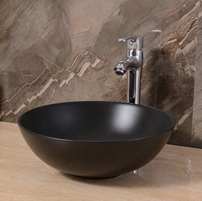 Lavabo sobre encimera Lorens redondo 40x40x13,5cm negro mate