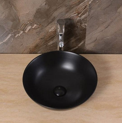Lavabo sobre encimera Lorens redondo 40x40x13,5cm negro mate