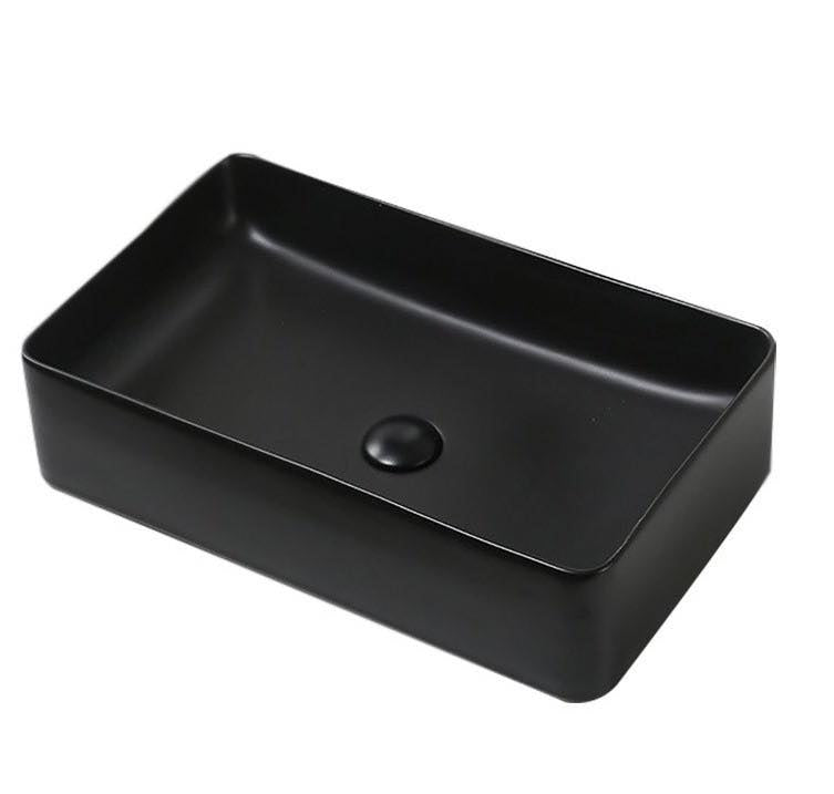 Lorens Rectangular Washbasin 60x34x11cm Matte Black