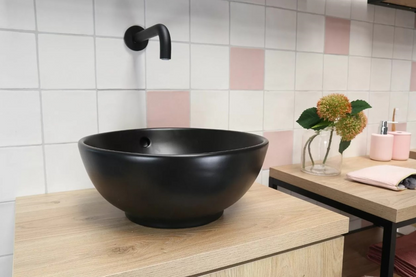 Waskom keramiek mat zwart 38x38x15cm - WDtegels