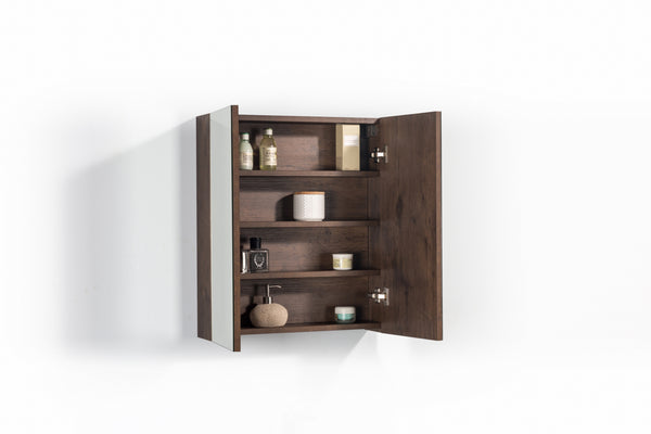 Armario con espejo Tieme 60x70x16cm roble oscuro mate