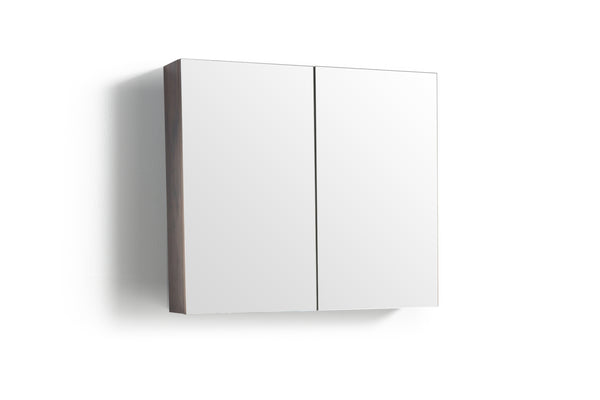 Armario espejo Tieme roble oscuro mate 80x70x16cm