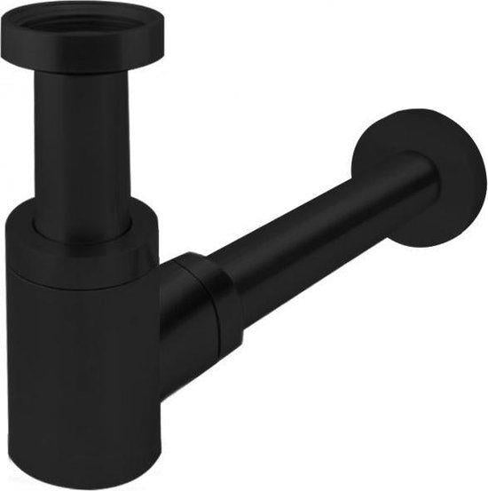Sifón para lavabo negro mate