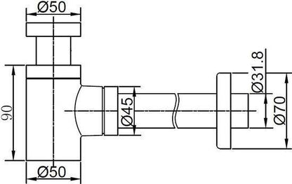 Wastafel Sifon Chroom - WDtegels