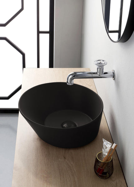 Lavabo de diseño Mees redondo negro mate
