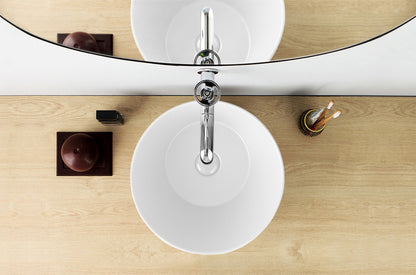 Lavabo de diseño Mees redondo blanco mate