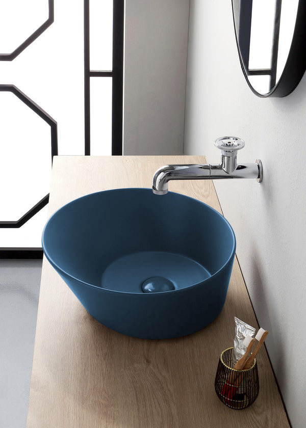 Mees design waskom rond | 42x42x16,5cm | Mat blauw