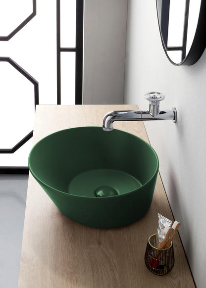 Lavabo de diseño Mees redondo verde mate