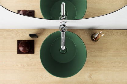 Lavabo de diseño Mees redondo verde mate