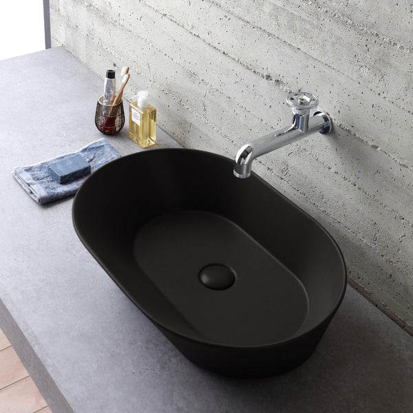 Mees design waskom ovaal | 60x42x16,5cm | Mat zwart