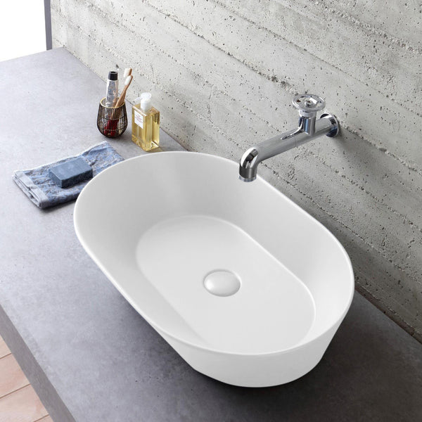 Mees design waskom ovaal | 60x42x16,5cm | Mat wit