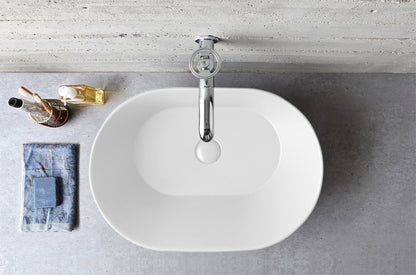 Lavabo de diseño Mees ovalado blanco mate