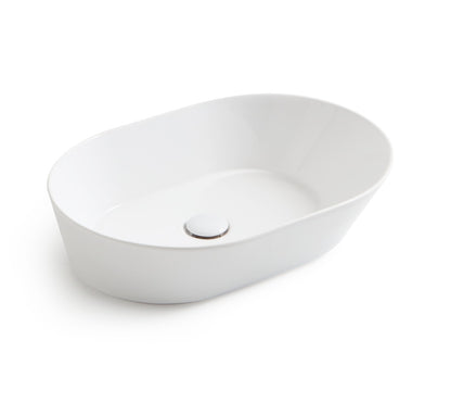 Lavabo de diseño Mees ovalado blanco mate